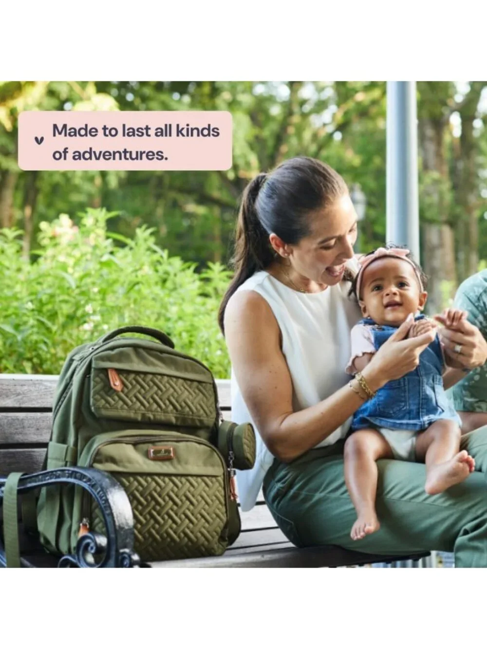 Large Waterproof Diaper Bag Backpack for Travel, Changing Pad, Stroller Clips